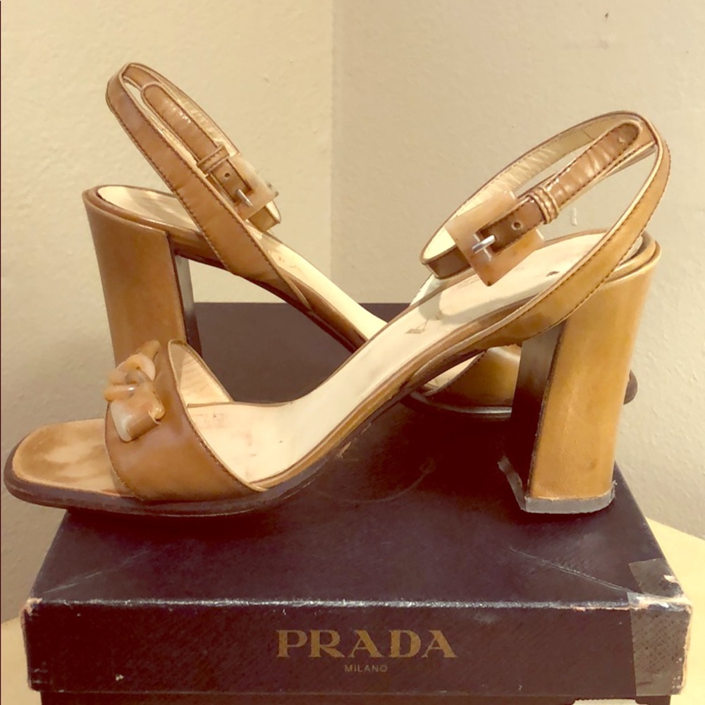 Prada block heel sandals
